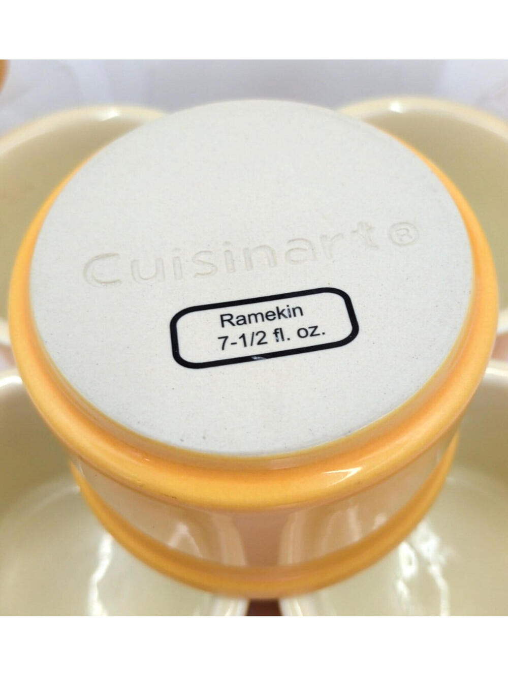 10 Cuisinart Chef's Classic 7.5OZ Warm Yellow Stoneware Ceramic Ramekins Discont - Picture 4 of 6